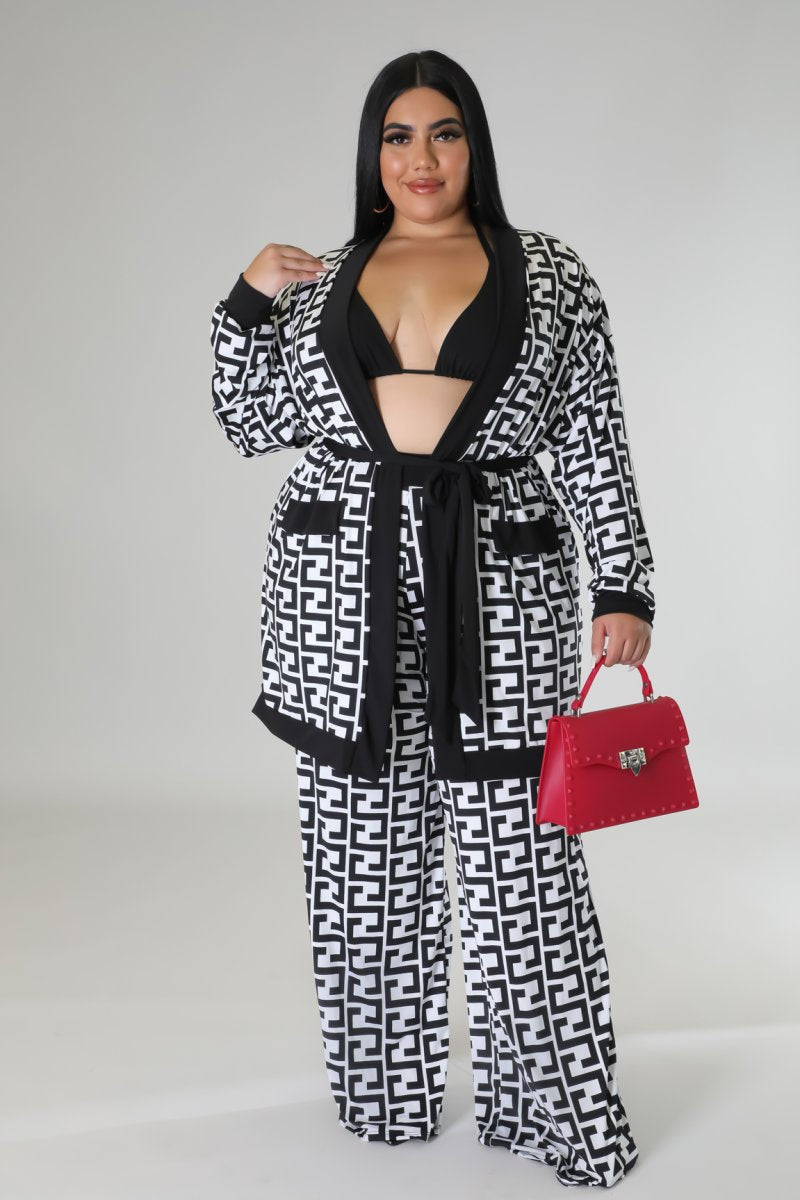 Business N Pleasure+ - 3 Piece Black Pants Set