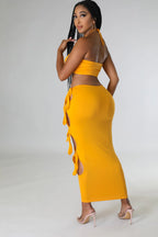 Too Much - Cutout Maxi Skirt 2 Piece Set