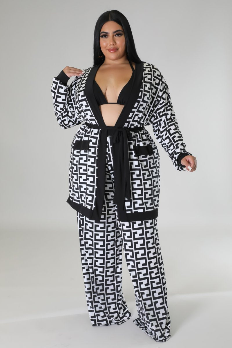 Business N Pleasure+ - 3 Piece Black Pants Set