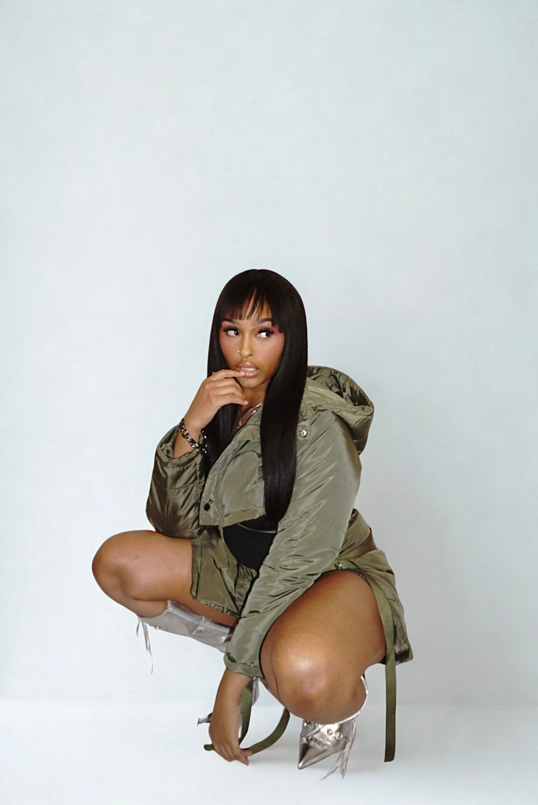 Conservative, Still Her! - Green Puffer Skirt 2 Piece Set