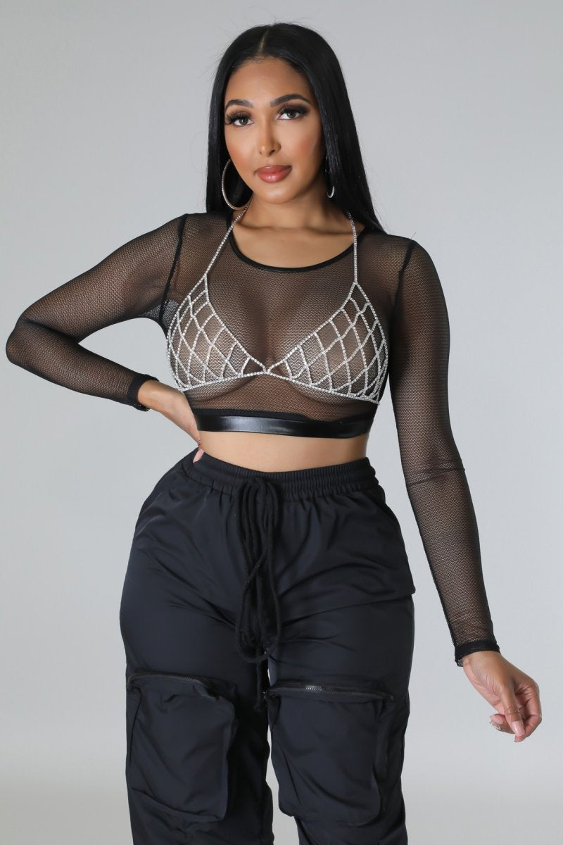 Flashing Lights - KT Rhinestone Bralette