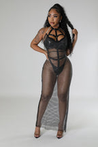 A-Lotta Halter Maxi Dress - Black