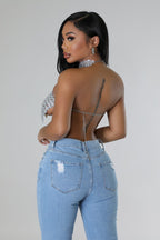 Alluring, I'm Her - Reflective Chain Crop Top