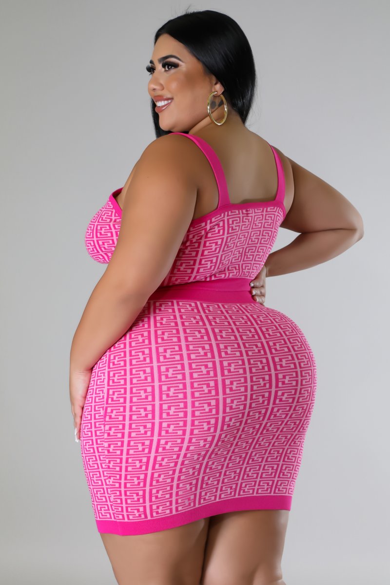 Classy Sexxiii+ - 3 Piece Hot Pink Skirt Set