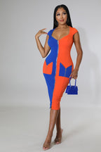 Her Business - Zip Up Midi Dress