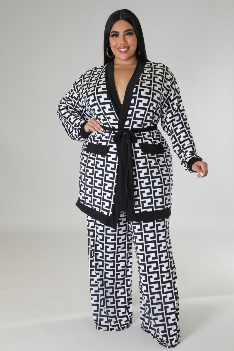 Business N Pleasure+ - 3 Piece Black Pants Set