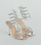 Beautifly Lace Up Rhinestone Stilettos