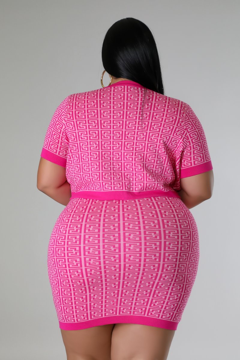 Classy Sexxiii+ - 3 Piece Hot Pink Skirt Set