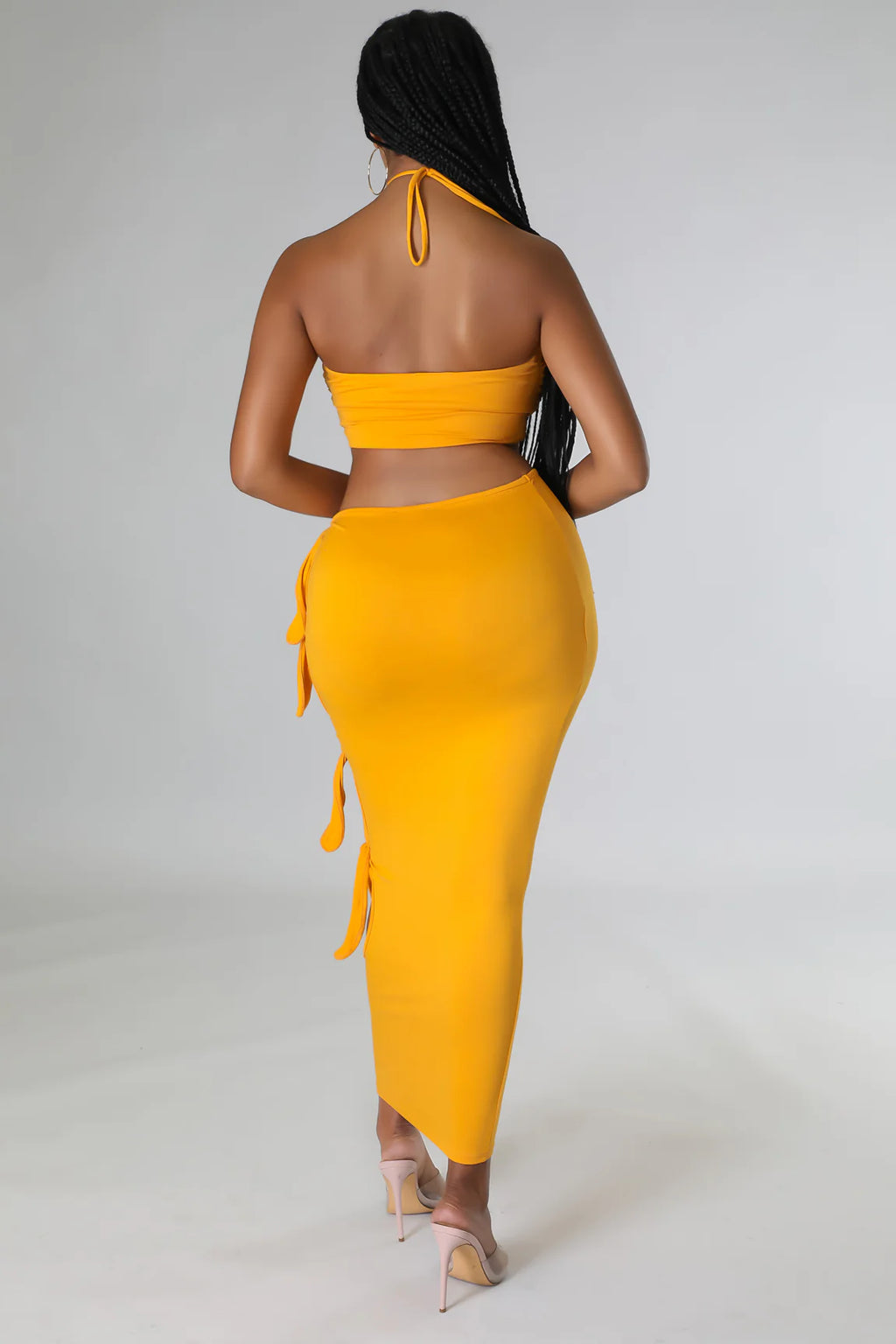 Too Much - Cutout Maxi Skirt 2 Piece Set