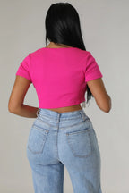 2 Fancy - Pretty in Pink Pearl Crop Top