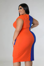 Her Business+ - Zip Up  Midi Dress