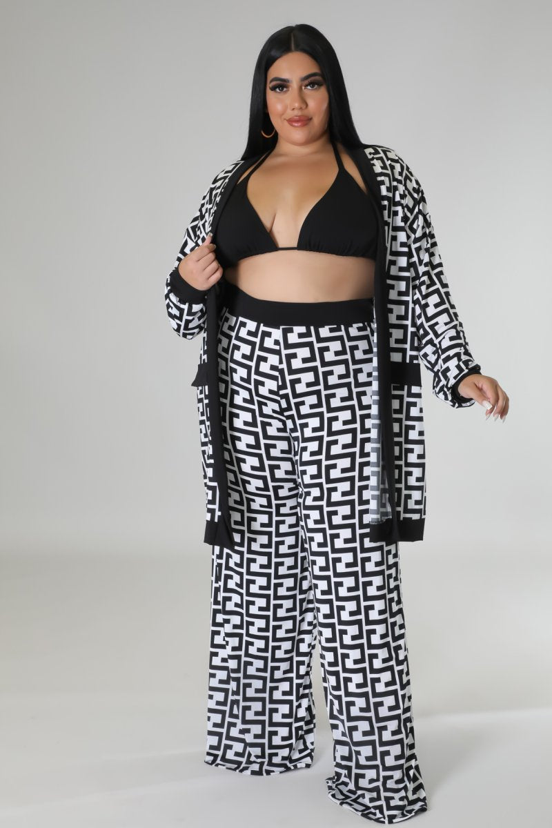 Business N Pleasure+ - 3 Piece Black Pants Set