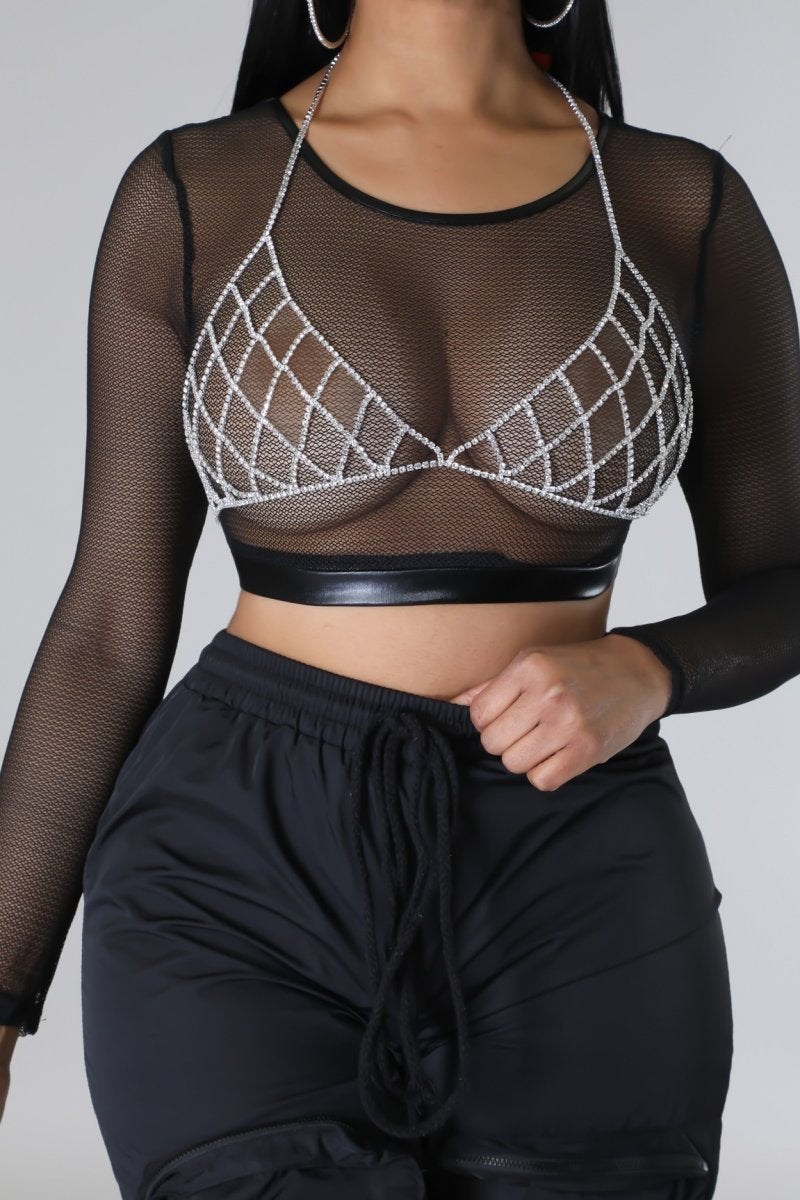 Flashing Lights - KT Rhinestone Bralette