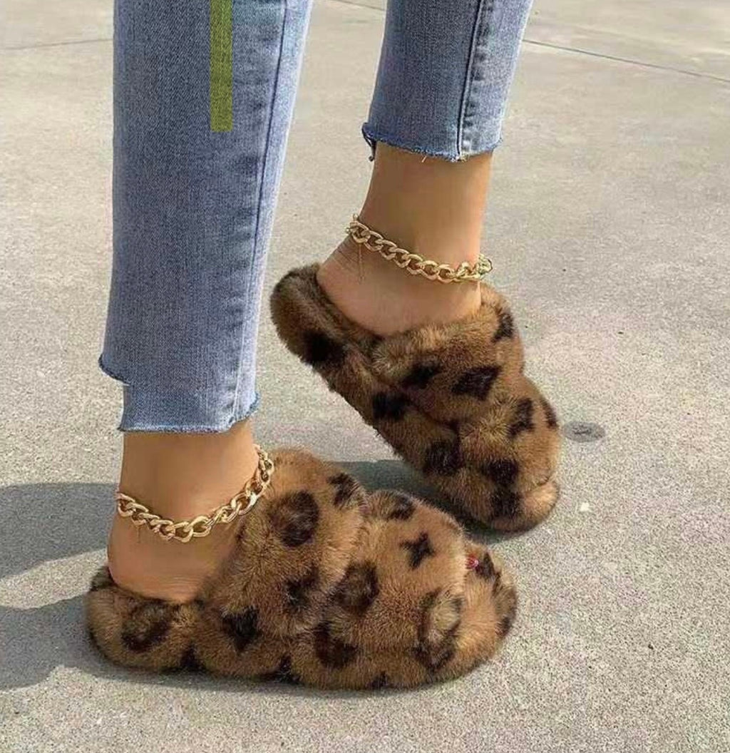 Where's Vuitton? - Faux Fur Slippers