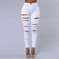 In Distress Fitted Jeans - White
