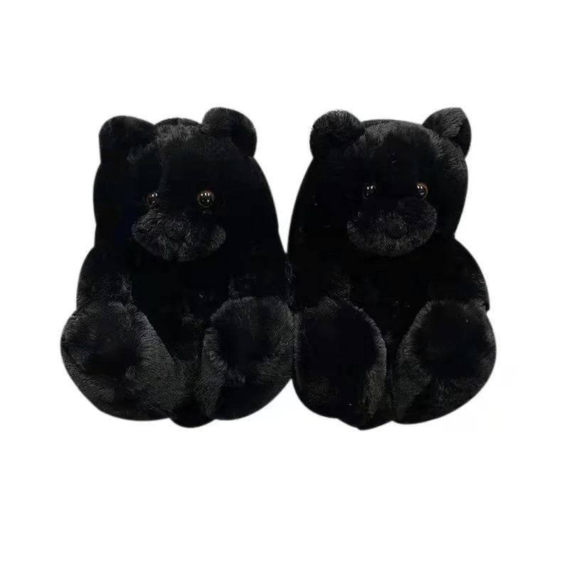 Knot Now, Kids Cuddle Bear Slippers - Black