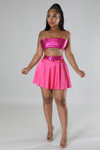 Galactic Puffed 2 Piece Skirt Set - Pretty in Pink