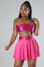 Galactic Puffed 2 Piece Skirt Set - Pretty in Pink