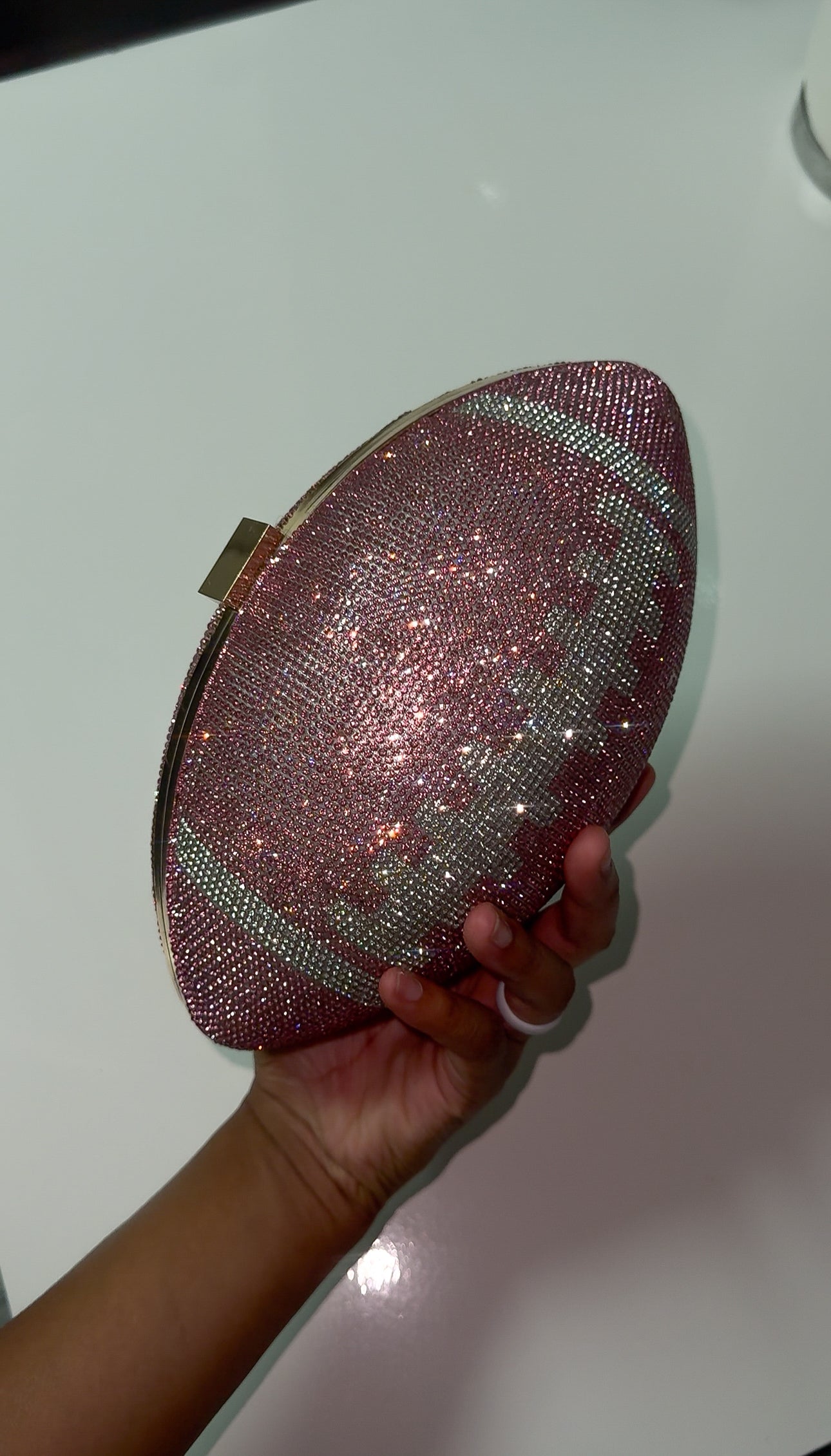 Pass it! - Pink Crystal Football Clutch