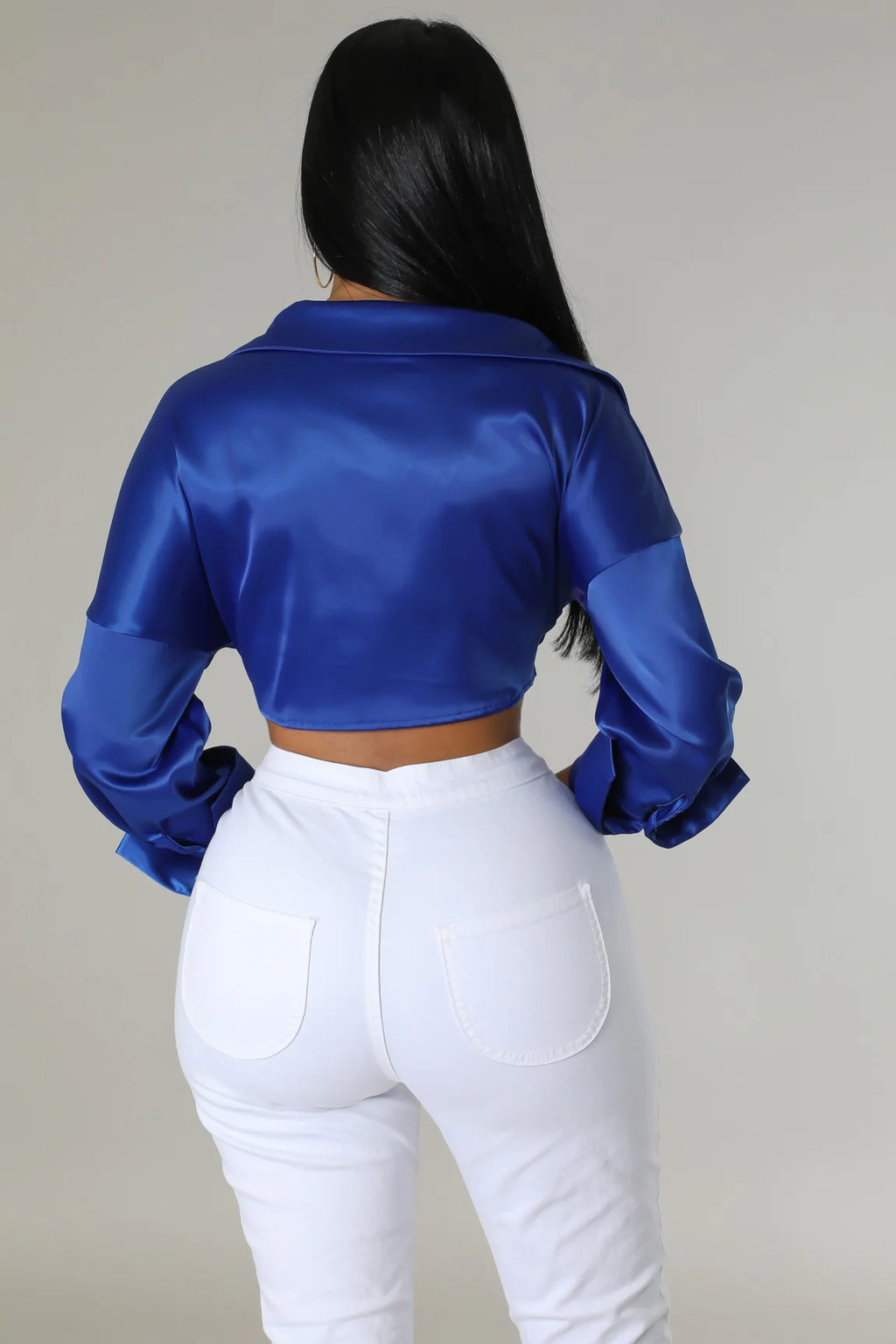 Lavish Satin - Tied Crop Top