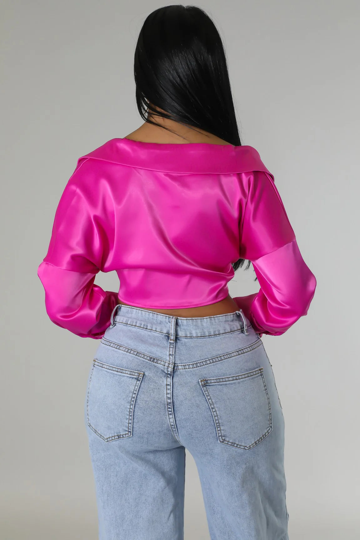 Lavish Satin - Tied Crop Top