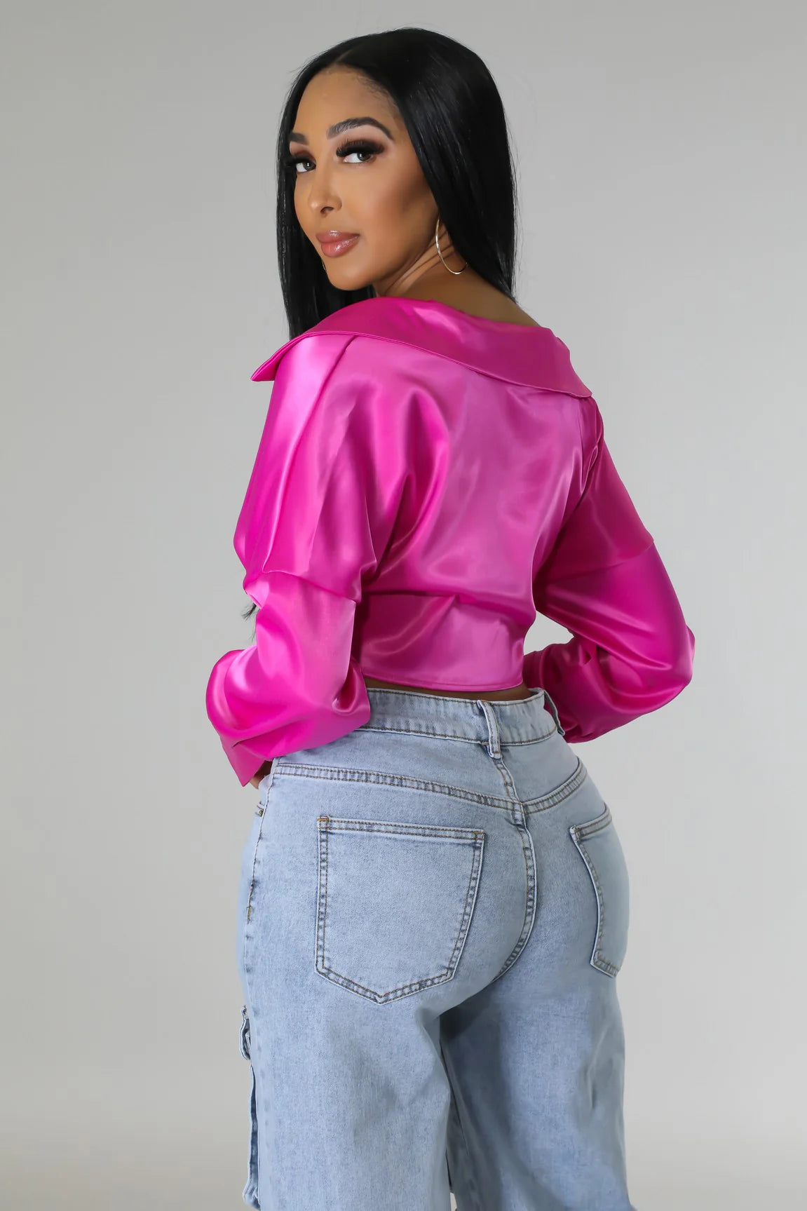 Lavish Satin - Tied Crop Top