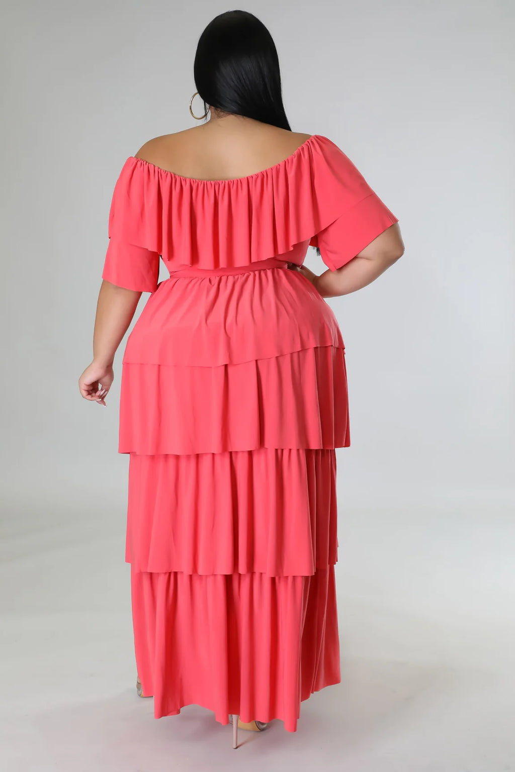 Crowd Pleaser+ - Long Maxi Coral Skirt 2 Piece Set