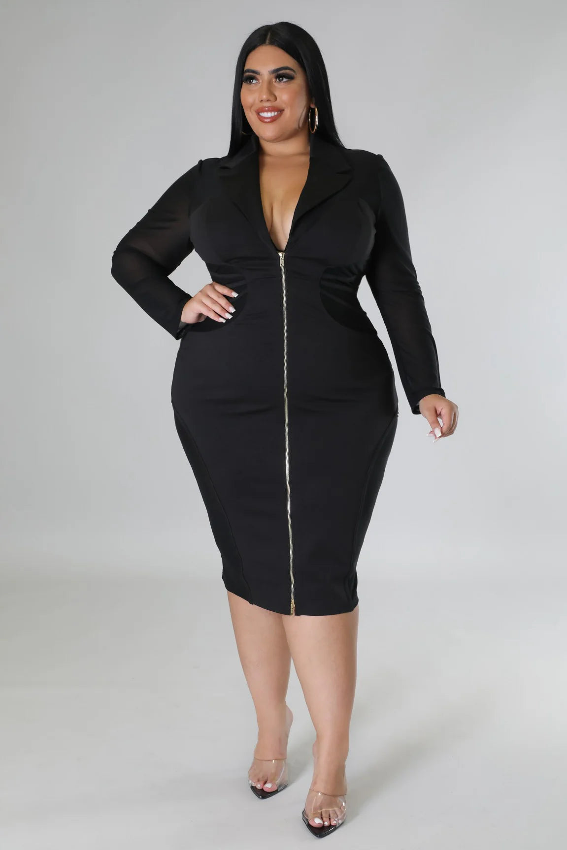 Buzinezz Ma Way+ - Sheer Midi Dress