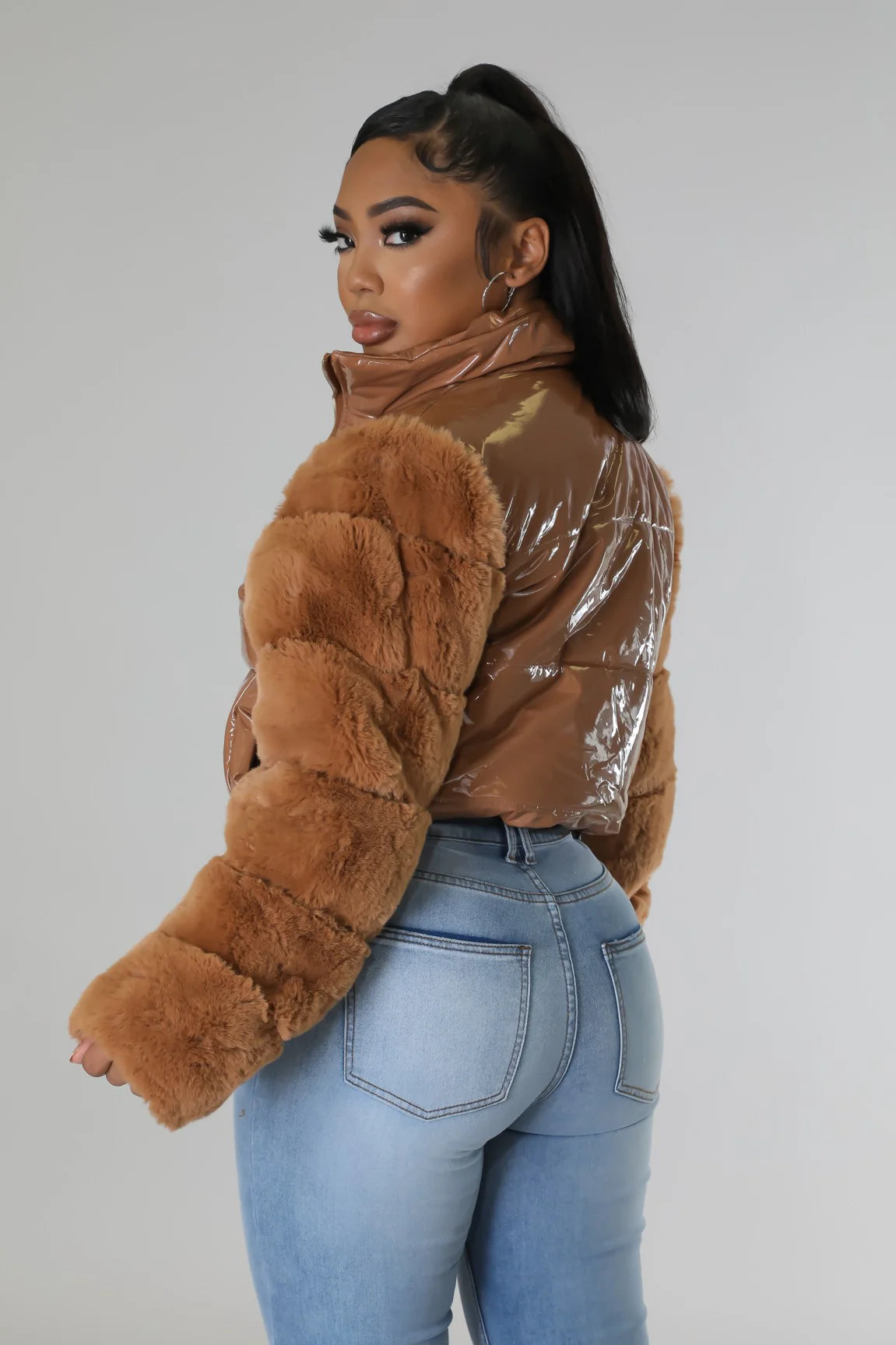 Foxxy Faux Fur Crop Jacket