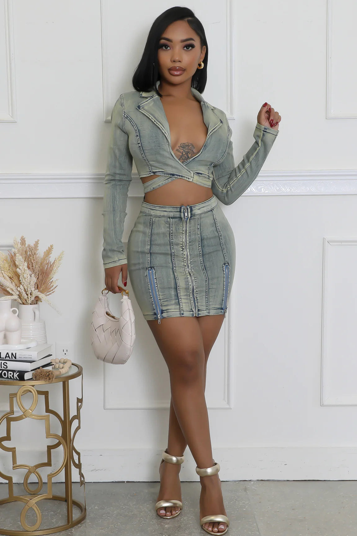 FabOlus Me! - Denim Versatile Cutout Mini Dress