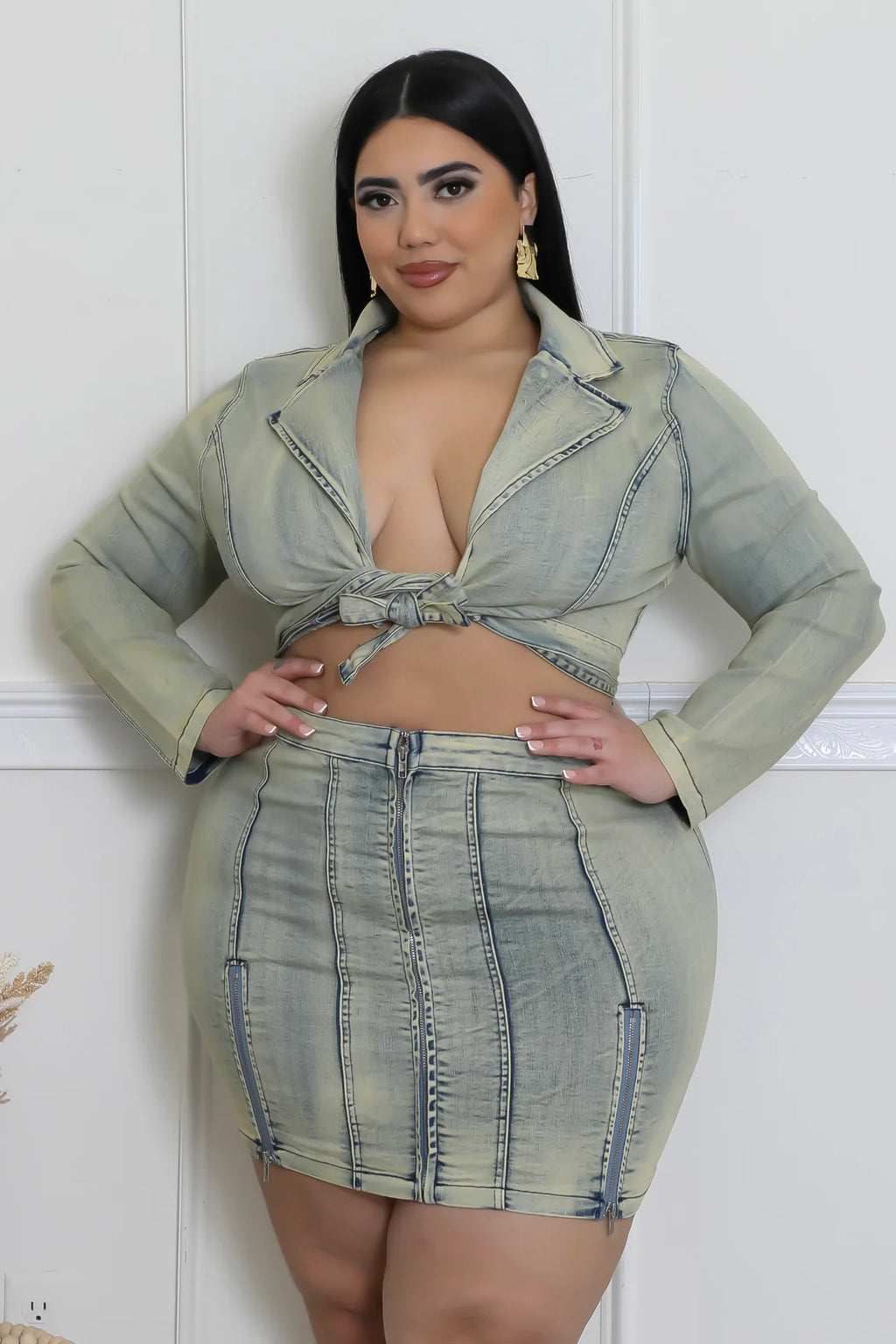 FabOlus Me!+ - Versatile Denim Cutout Mini Dress