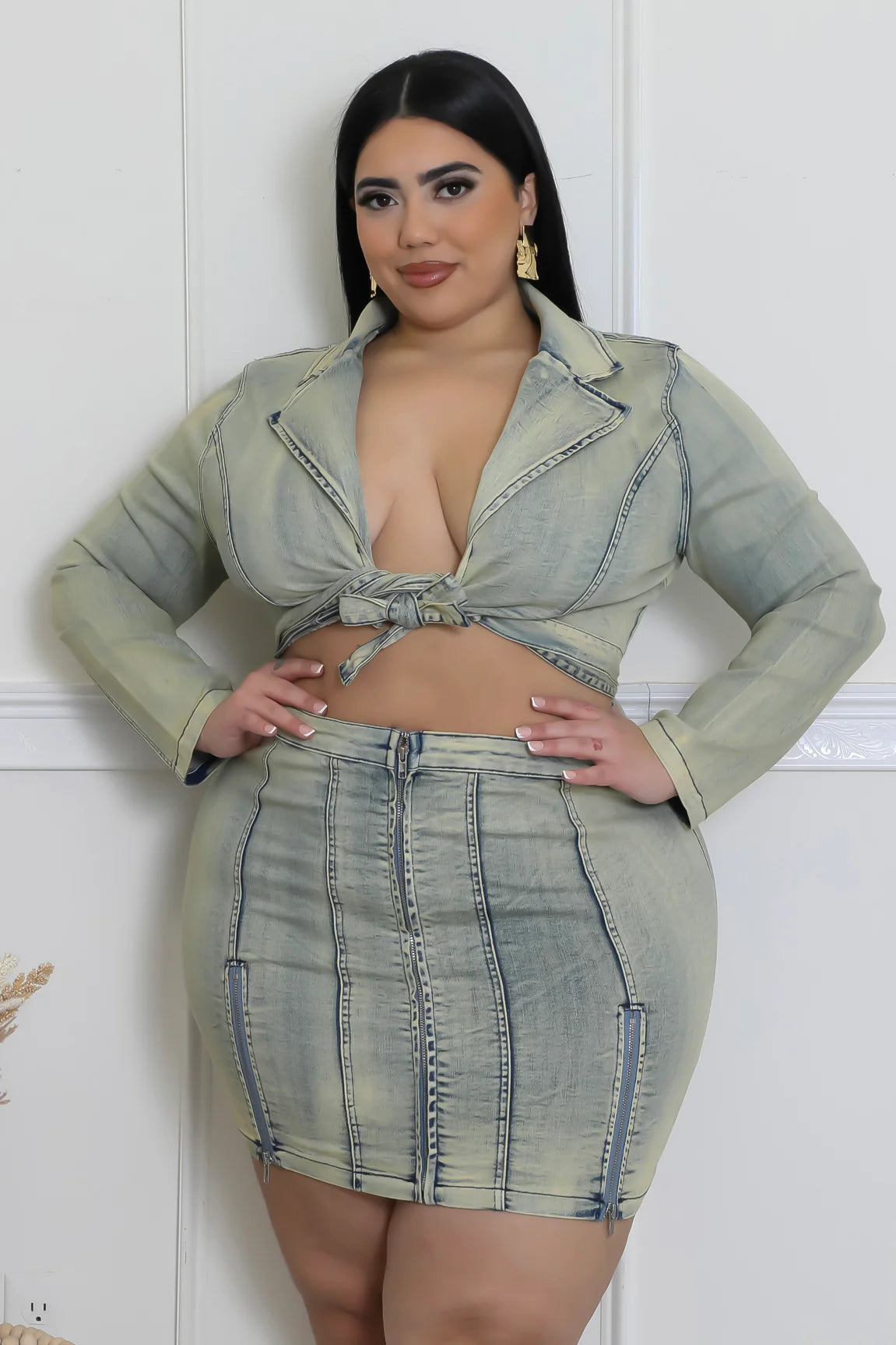 FabOlus Me!+ - Versatile Denim Cutout Mini Dress