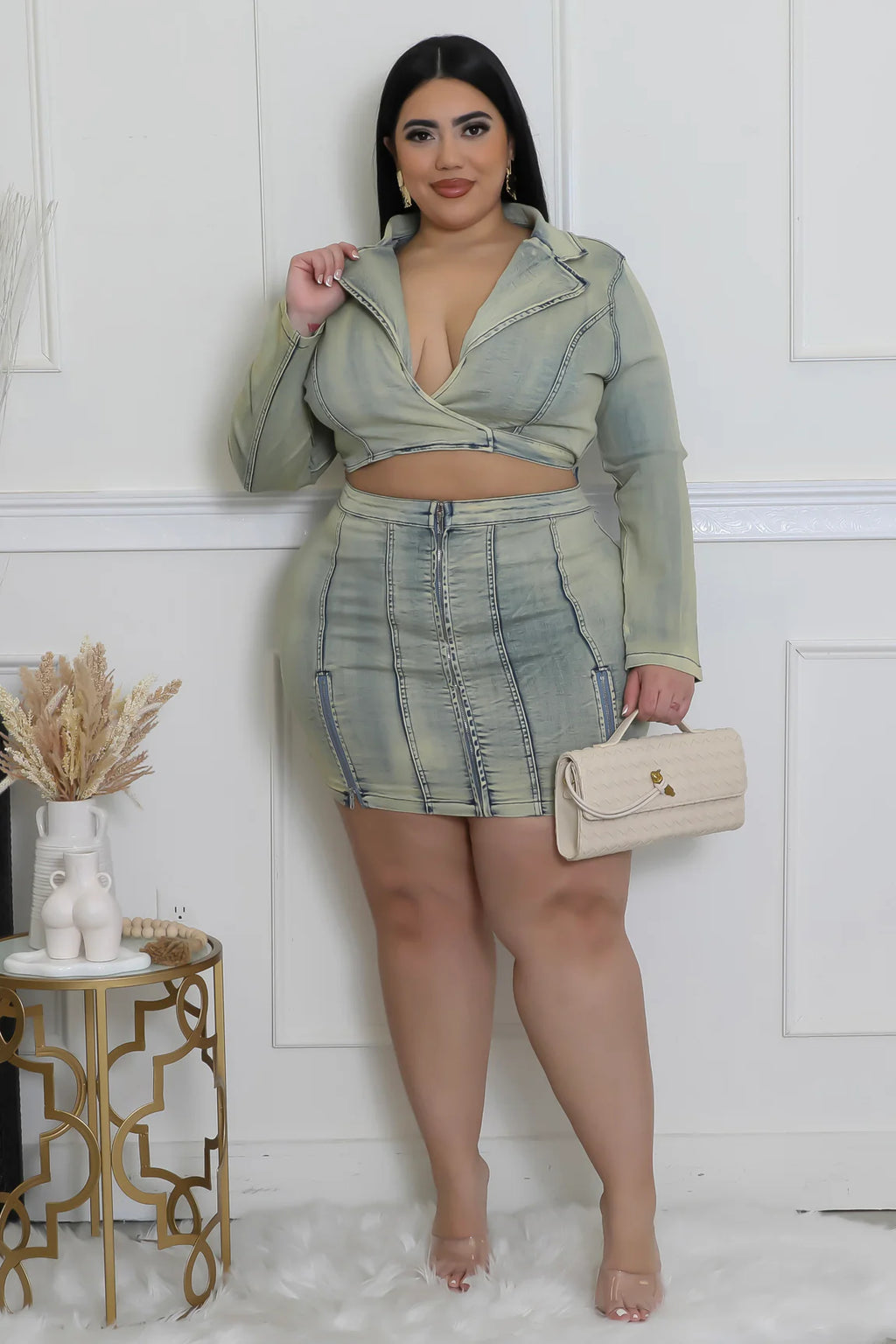 FabOlus Me!+ - Versatile Denim Cutout Mini Dress