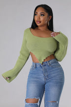 KT Ruffled Crop Top