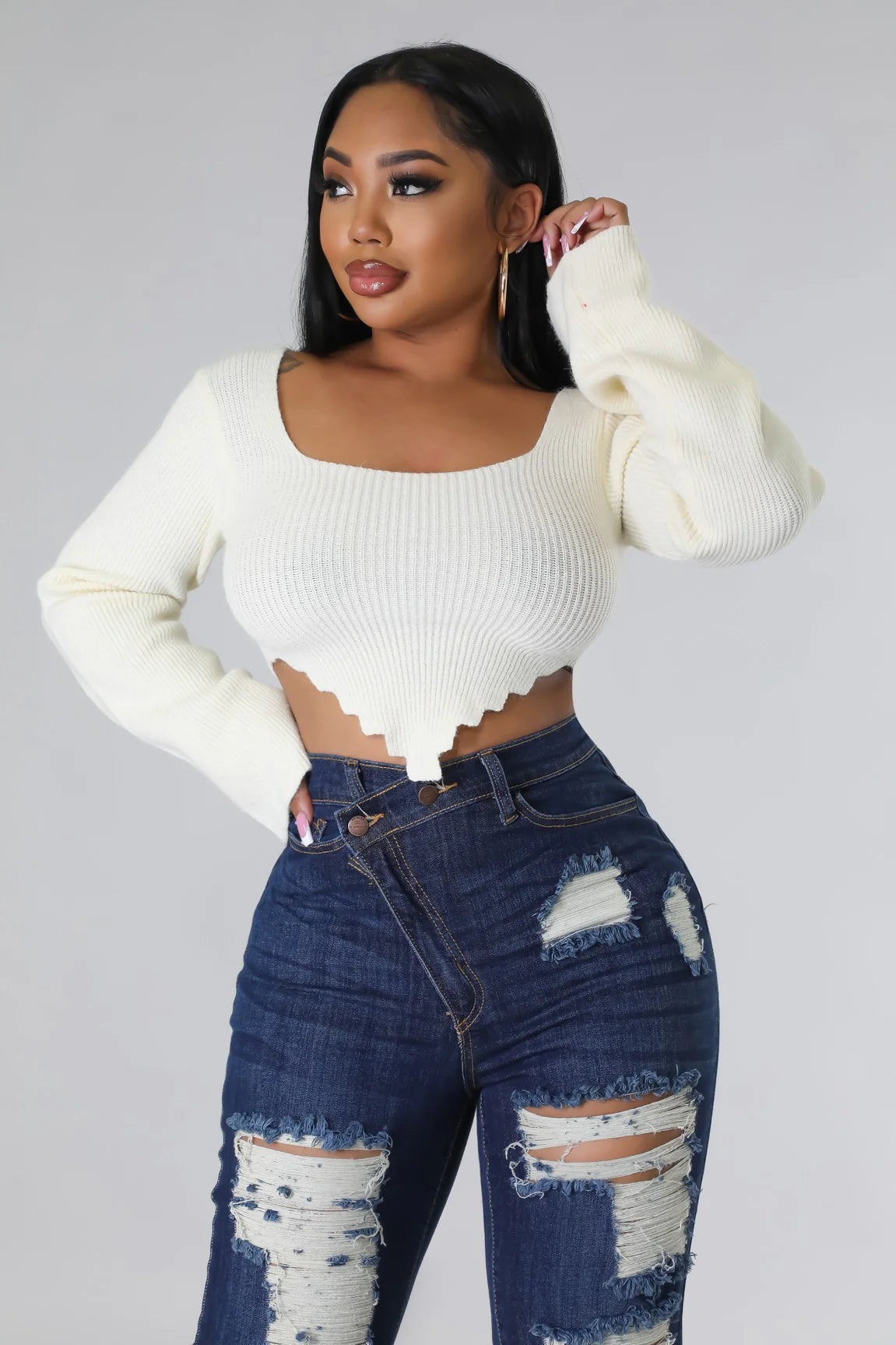 KT Ruffled Crop Top