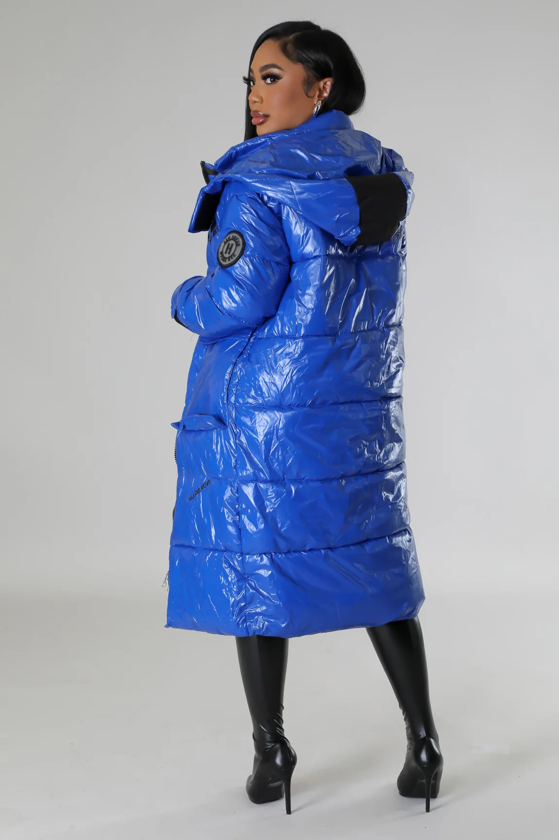 Keep Her Warm! - Blue Long Puffer Jacket