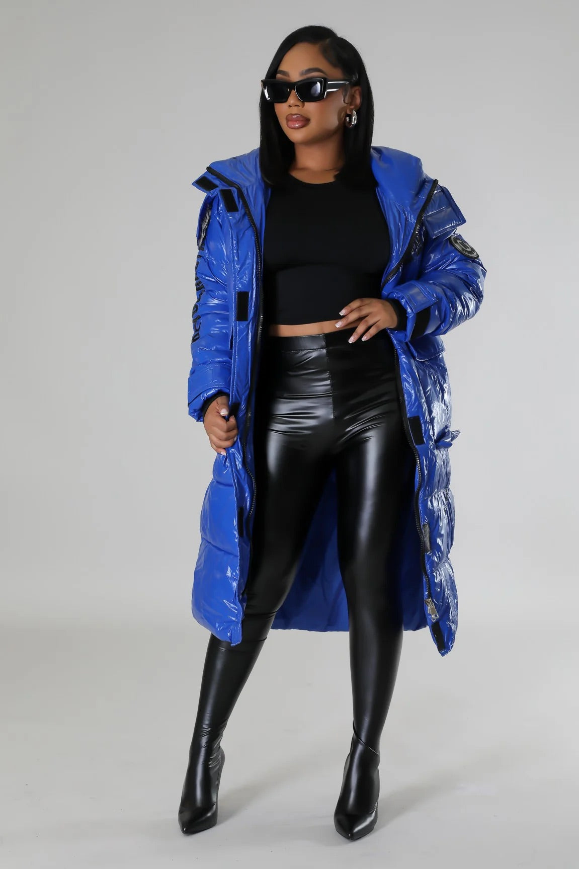 Keep Her Warm! - Blue Long Puffer Jacket