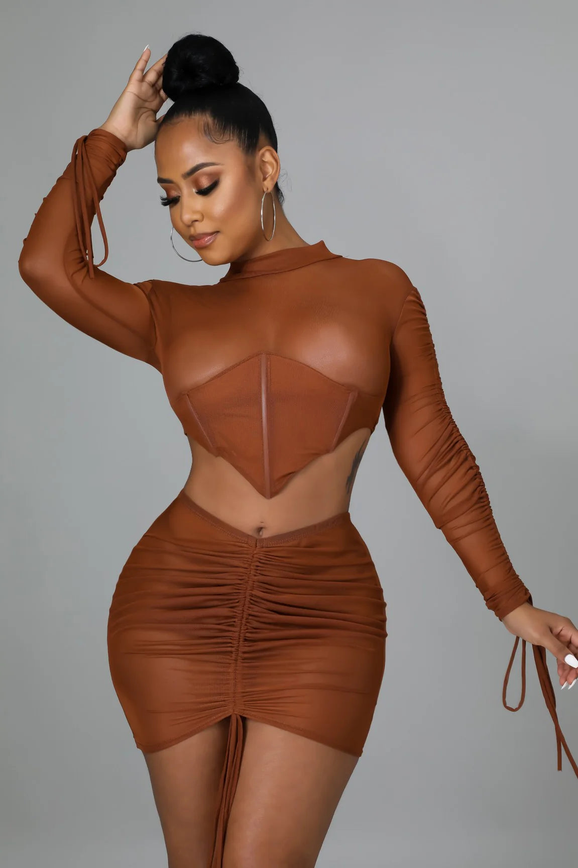 Yes, Future Me - 2 Piece Sheer Skirt Set