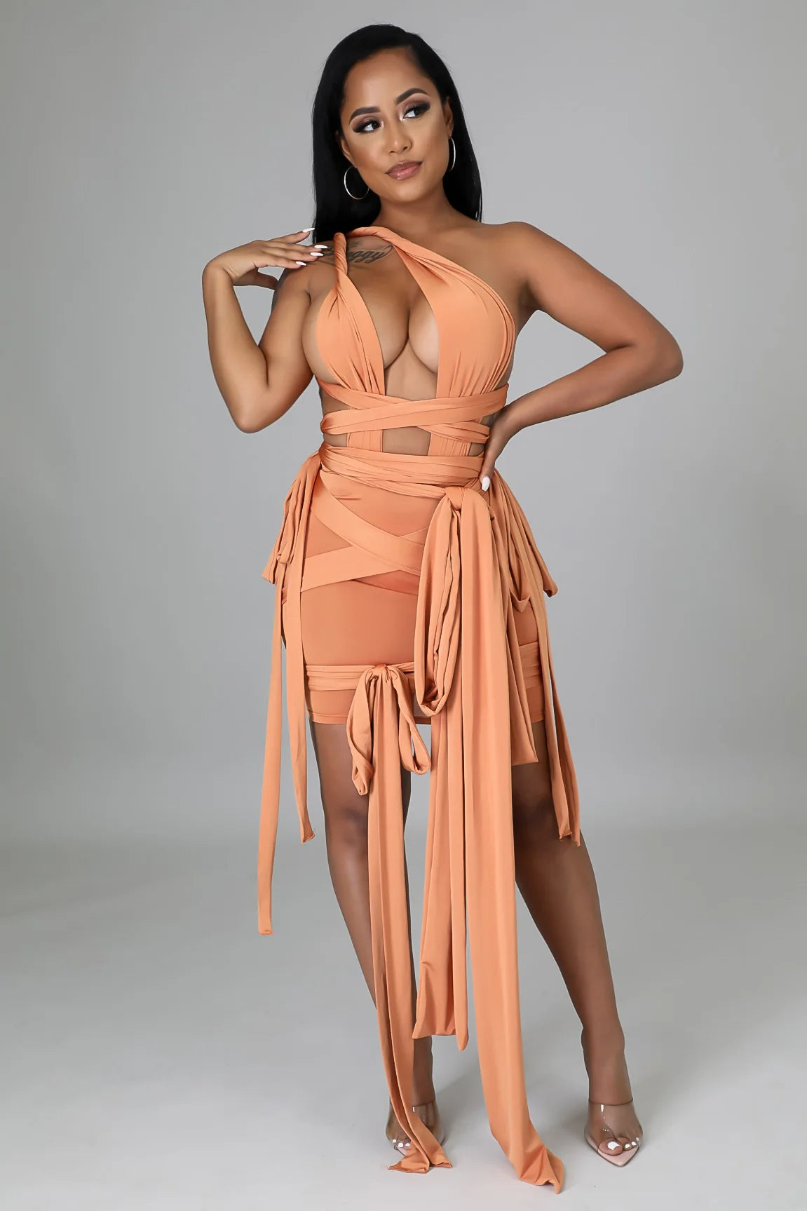 It’s Giving - 4 Piece Body Swimsuit Skirt Set