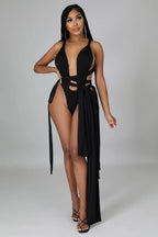 It’s Giving - 4 Piece Body Swimsuit Skirt Set