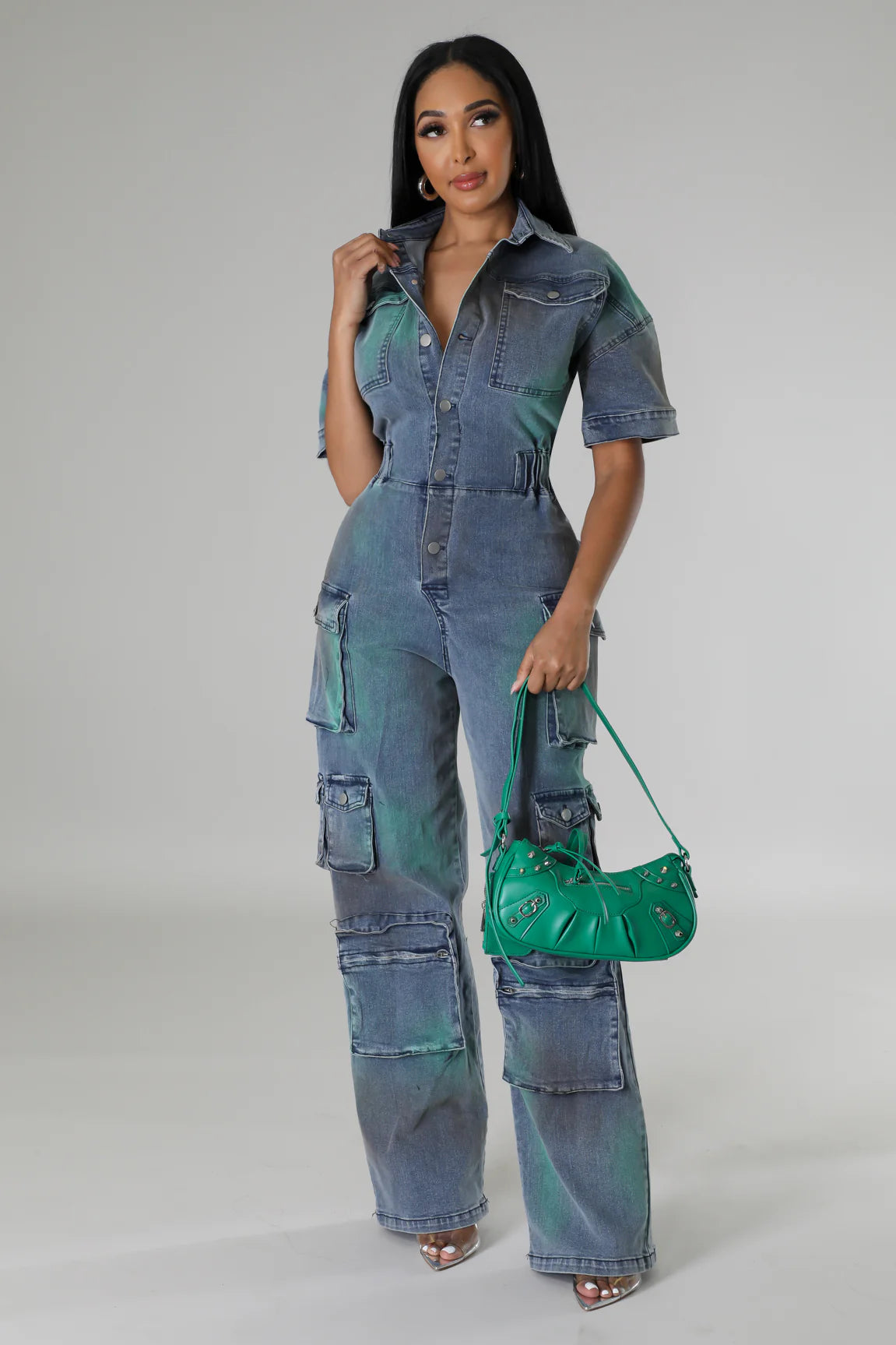 Paint Da Town - Dark Blue Denim Jumpsuit