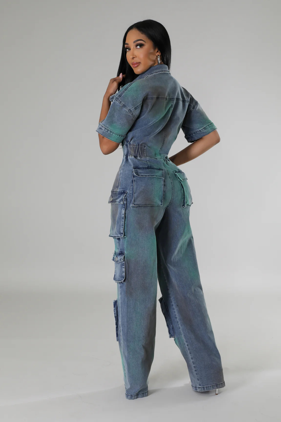 Paint Da Town - Dark Blue Denim Jumpsuit
