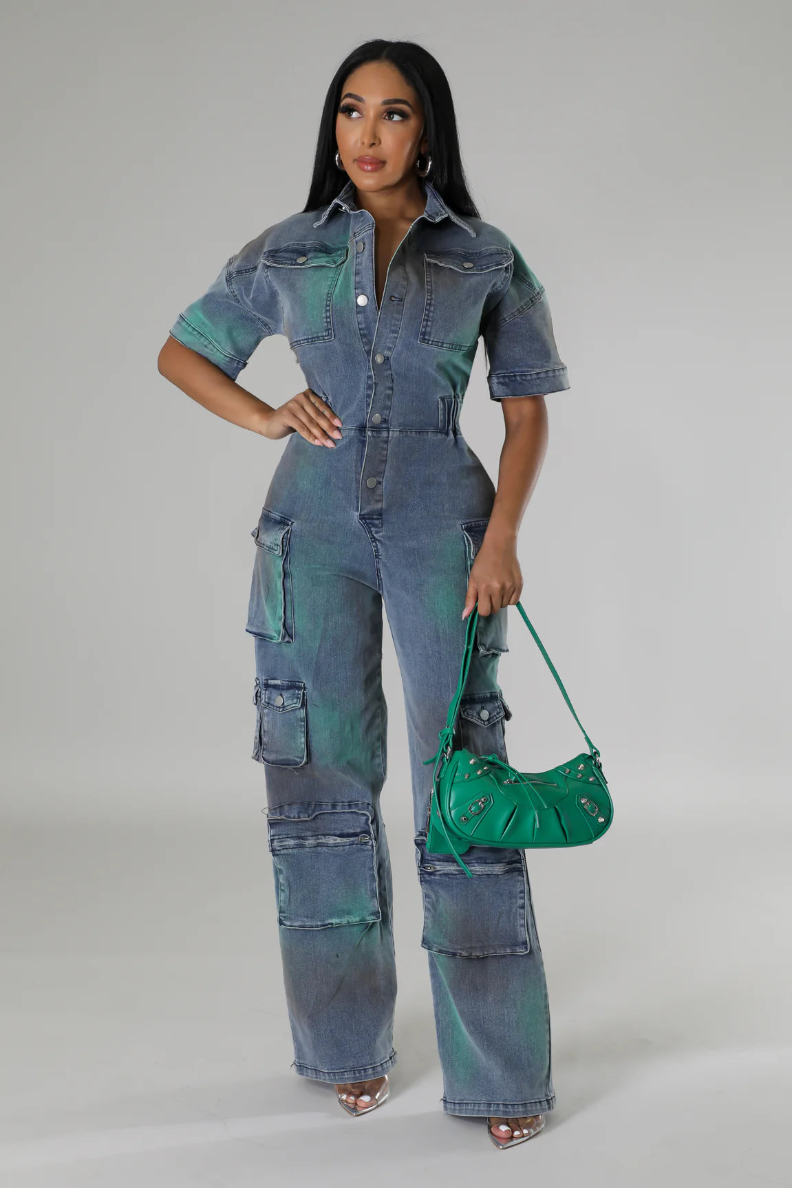 Paint Da Town - Dark Blue Denim Jumpsuit
