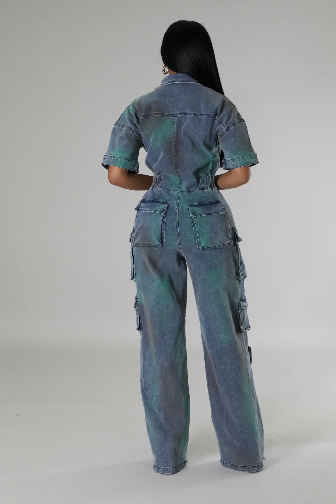 Paint Da Town - Dark Blue Denim Jumpsuit