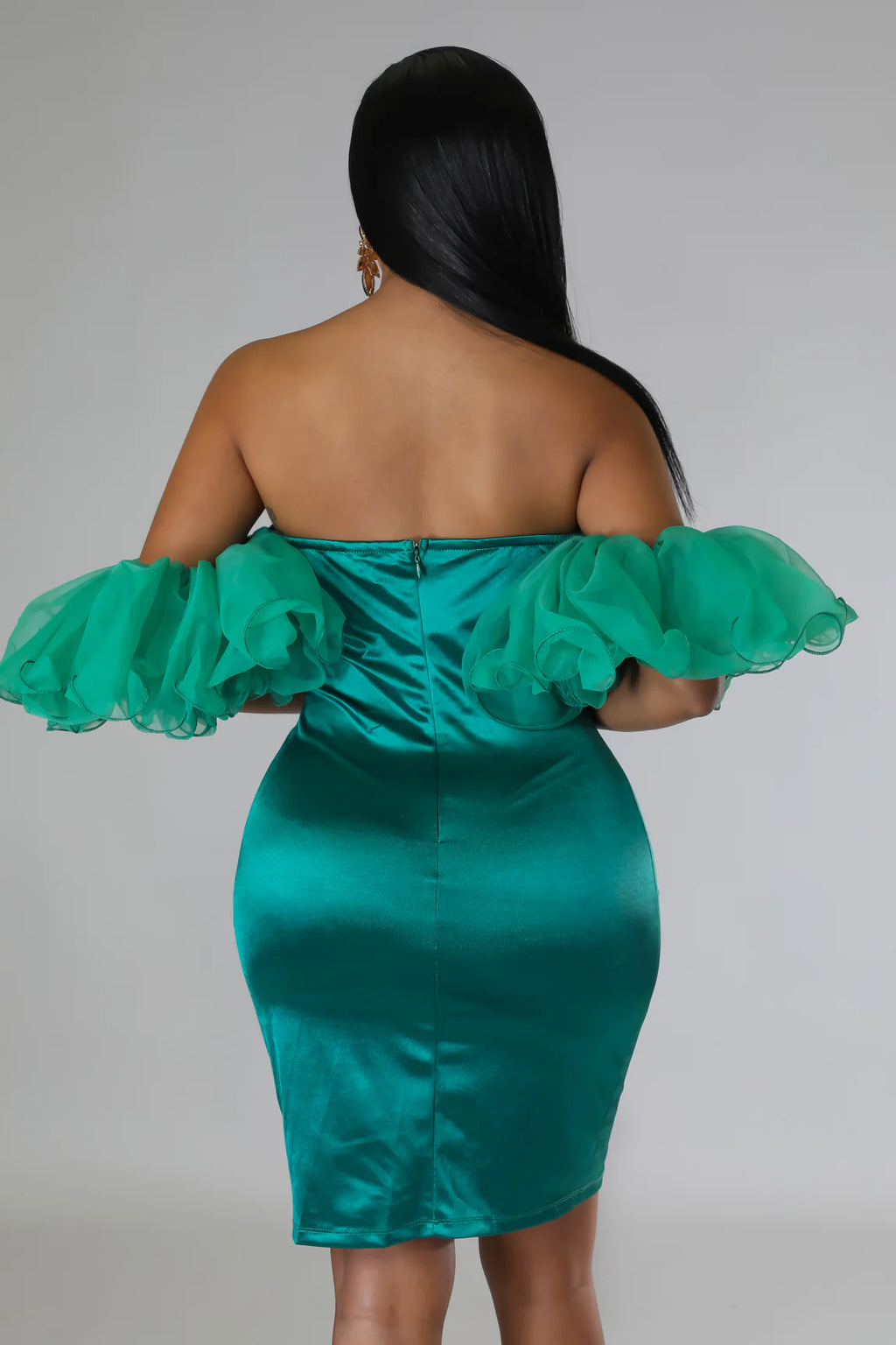 Jenny 4rm Da Block - Green Off Shoulder Mini Dress