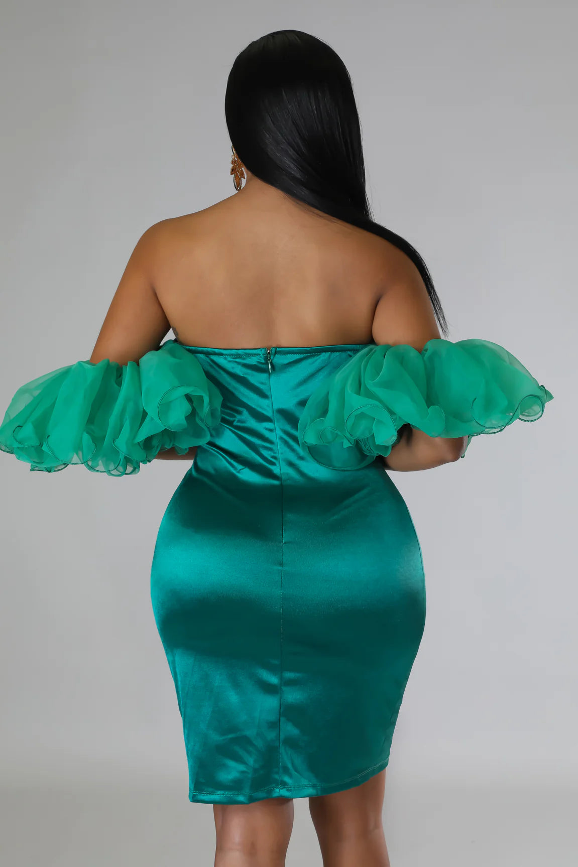 Jenny 4rm Da Block - Green Off Shoulder Mini Dress