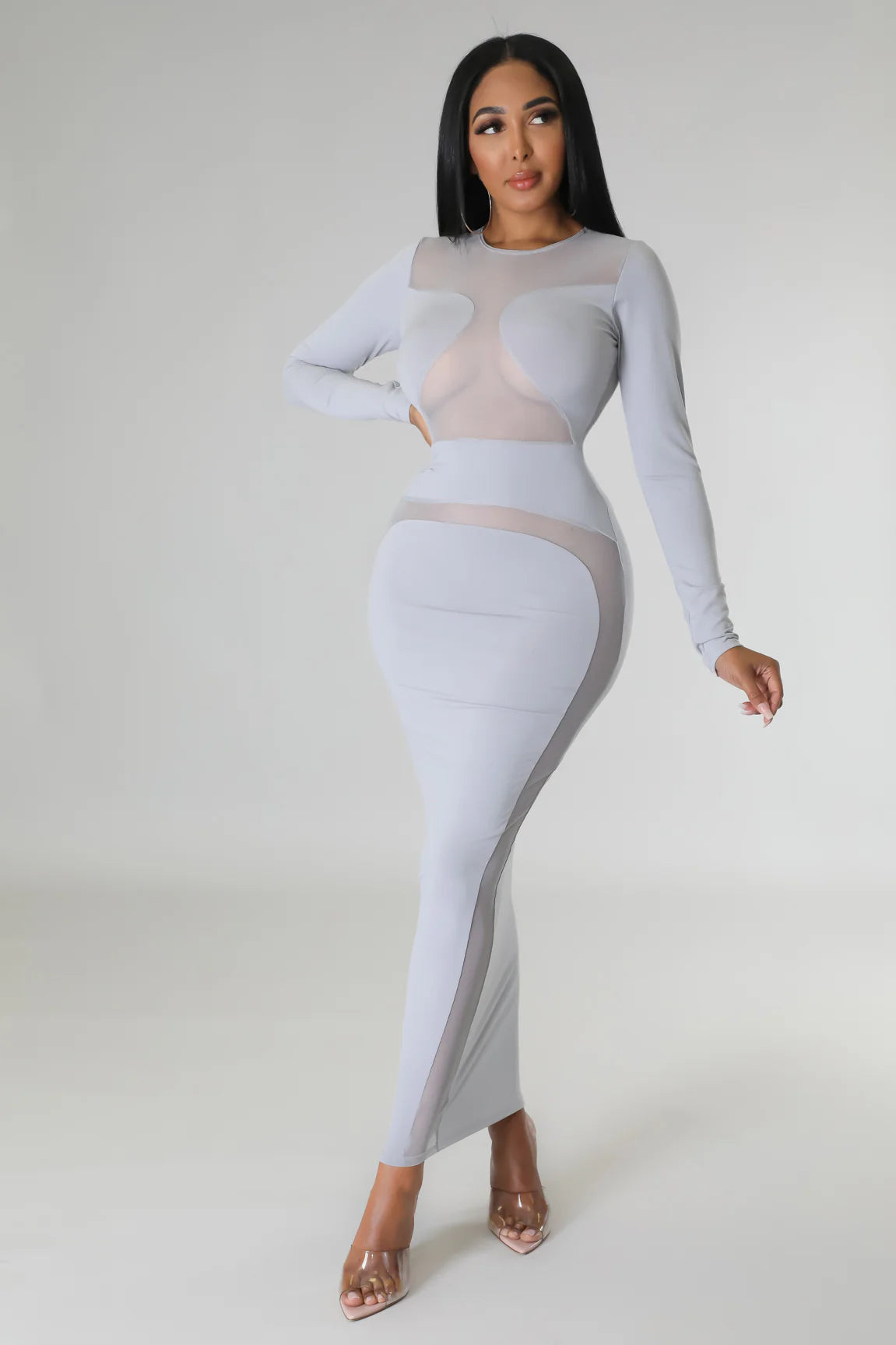 Soo me - Flattering Sheer Midi Dress