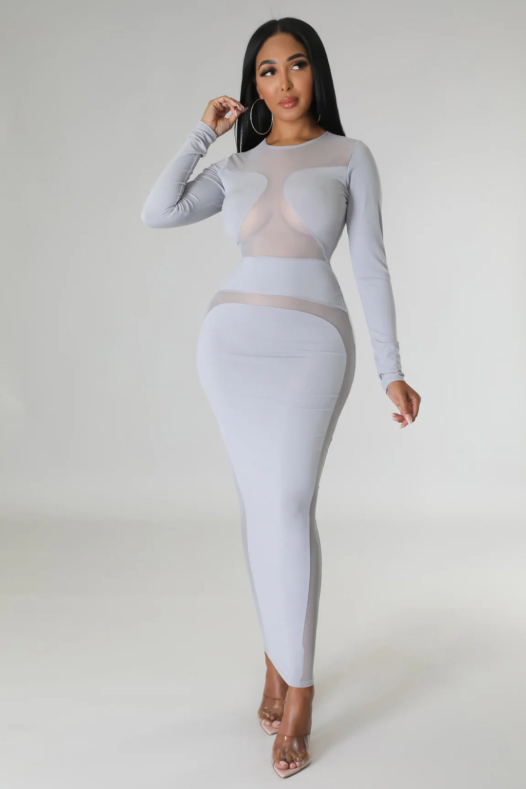 Soo me - Flattering Sheer Midi Dress