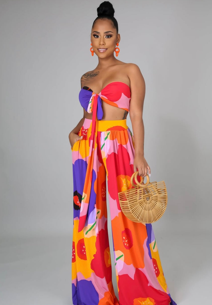 Knot Them, Shhesh+ - 2 Piece Flare Pants Set