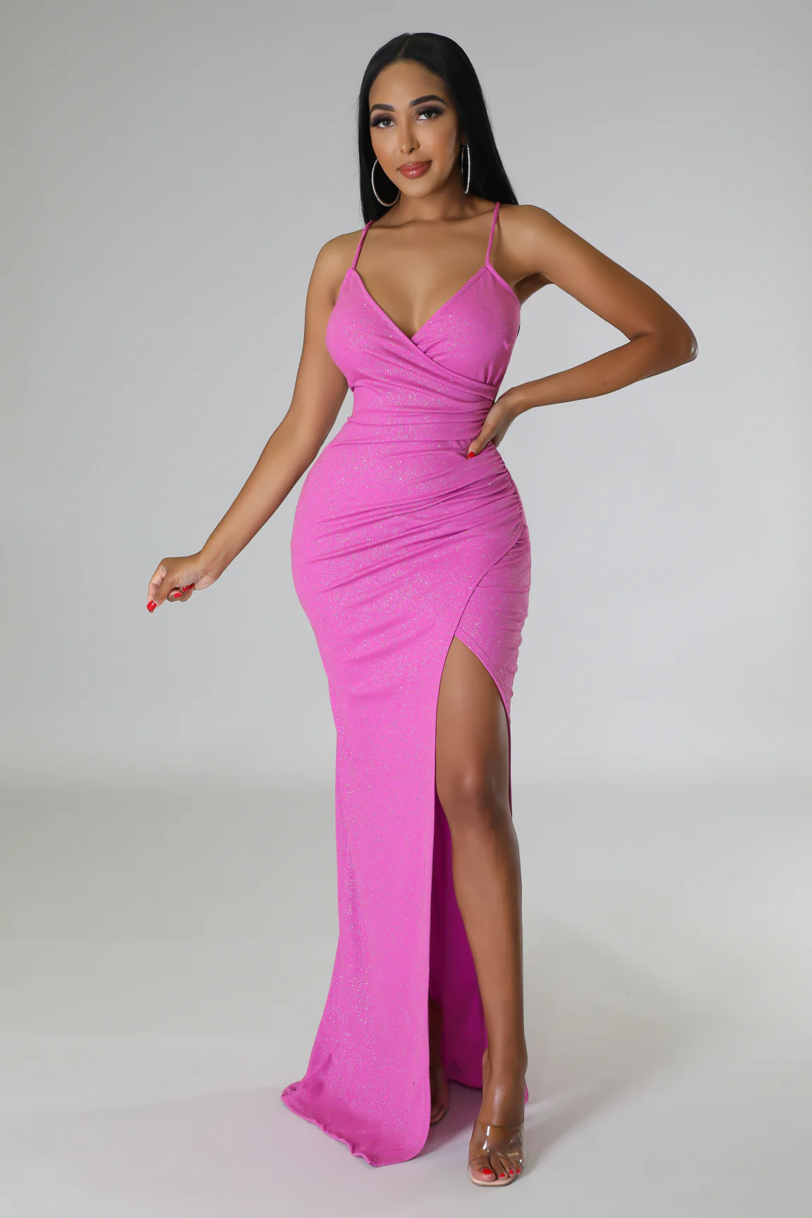 Shimmery Vibes - Classy Maxi Dress